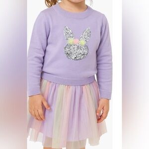 Easter Zunie Lavender Sequin Bunny Dress